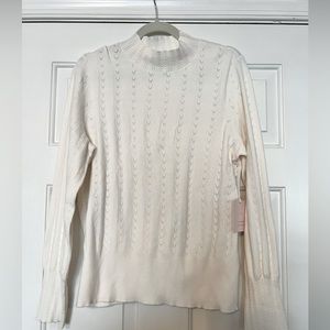 LC BY LAUREN CONRAD womens cotton sweater eyelet